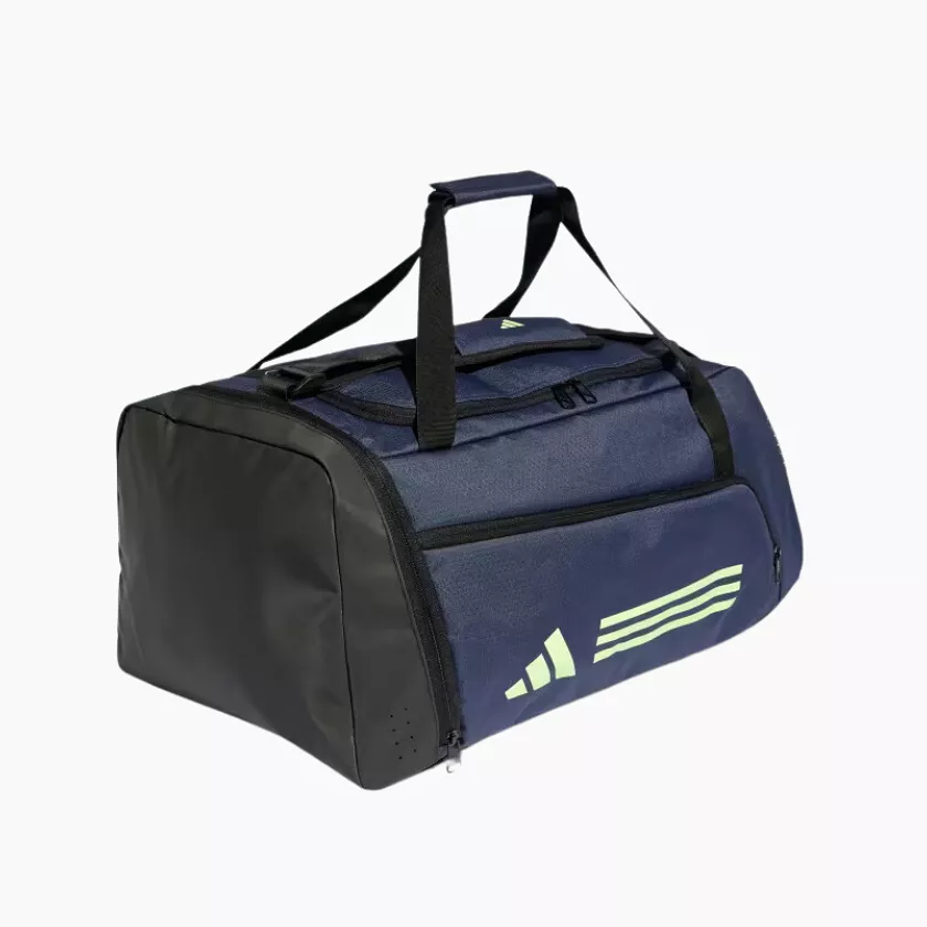 Adidas Essential 3 Stripes Training Duffle Bag -Shadow Navy/Green Spark