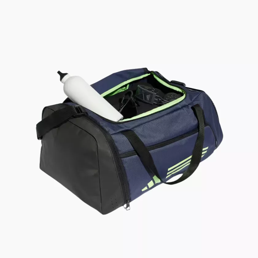 Adidas Essential 3 Stripes Training Duffle Bag -Shadow Navy/Green Spark