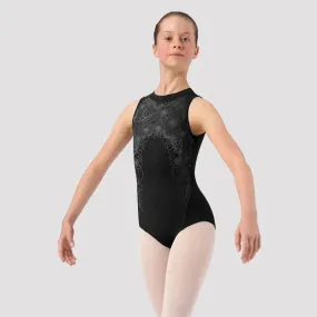 Bloch Black Lace Open Mesh Back Halter Leotard