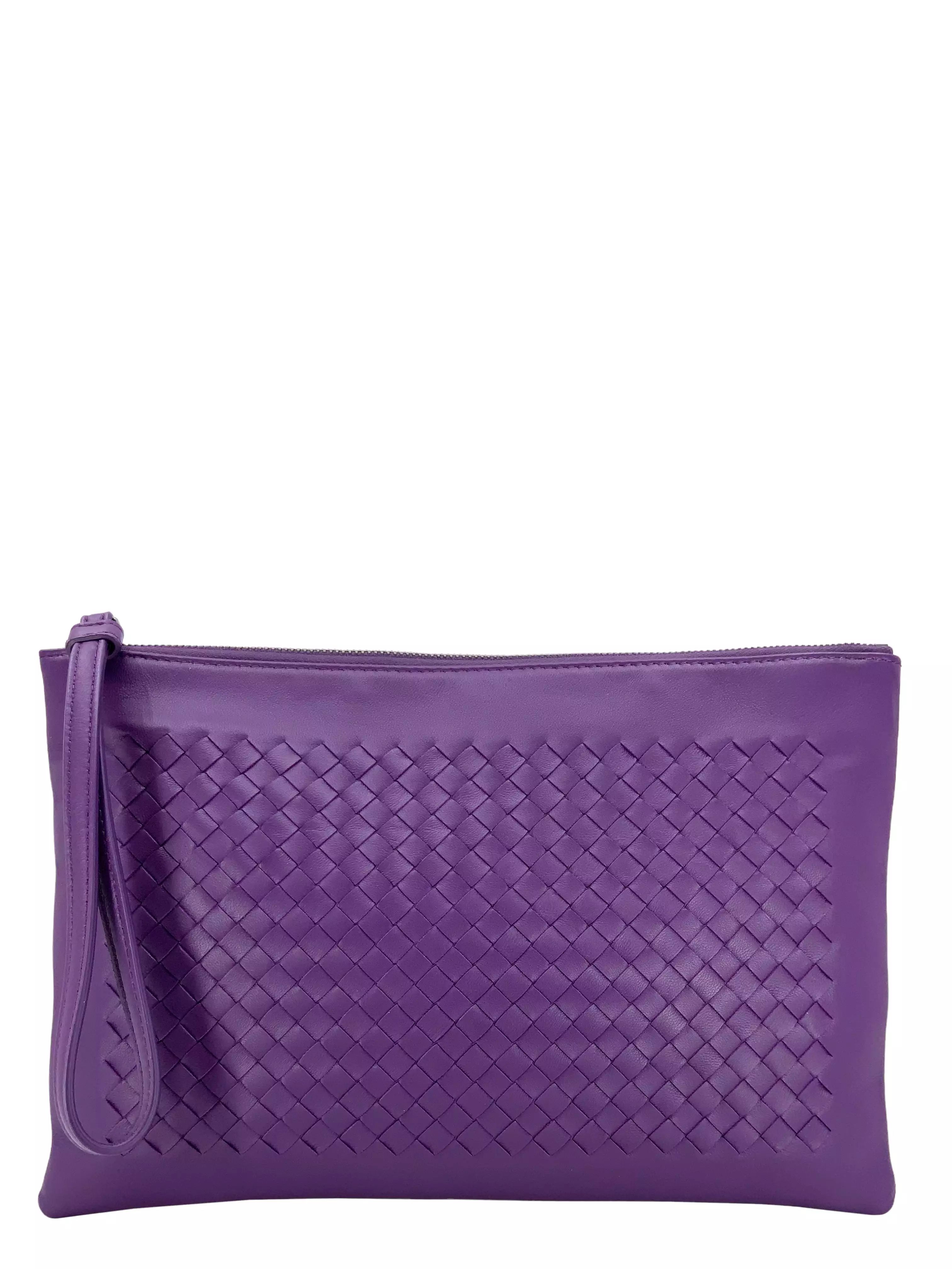 Bottega Veneta Intrecciato Lambskin Pouch Clutch Bag