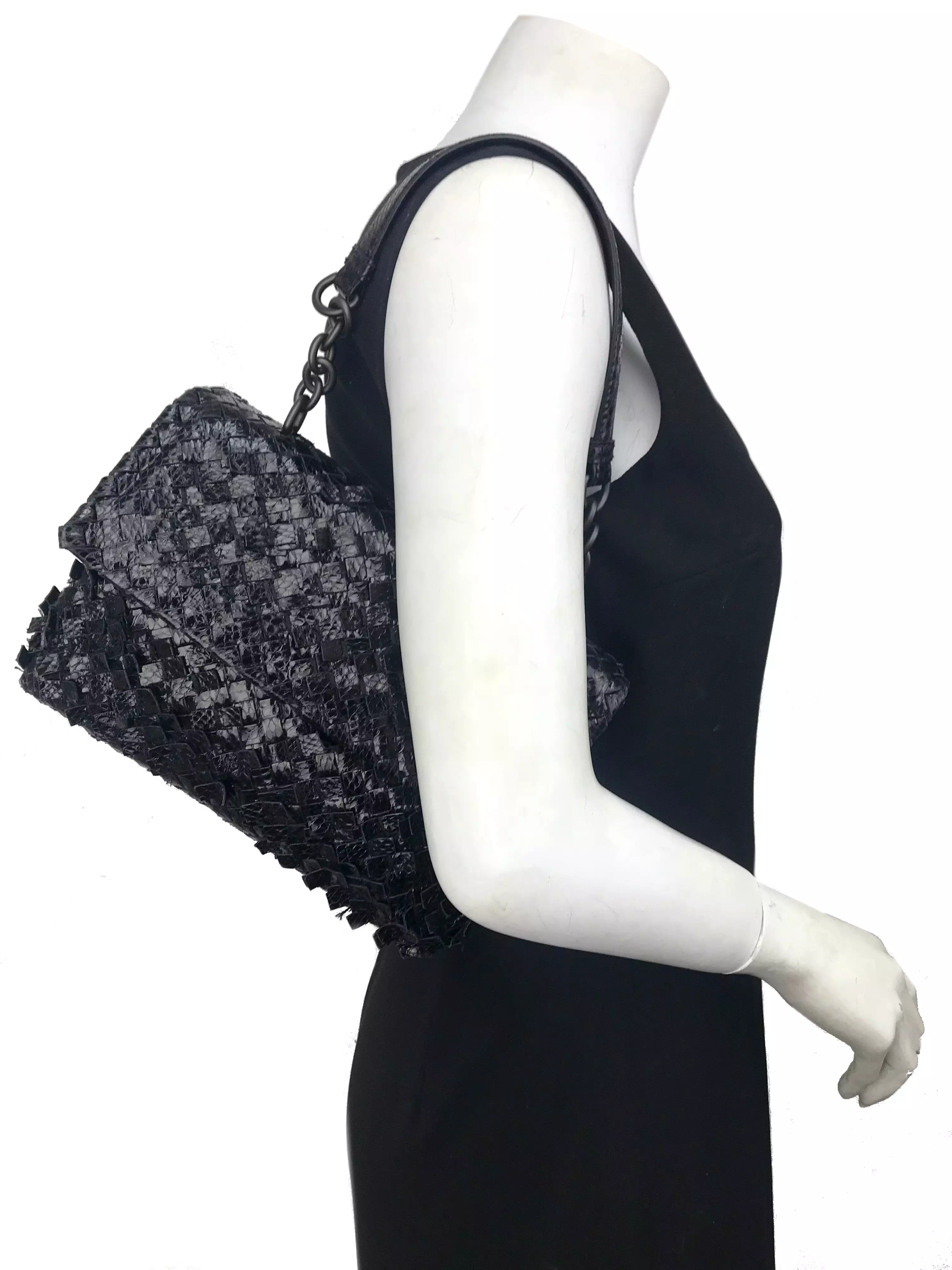 Bottega Veneta Olimpia Small Snakeskin Intrecciato Shoulder Bag