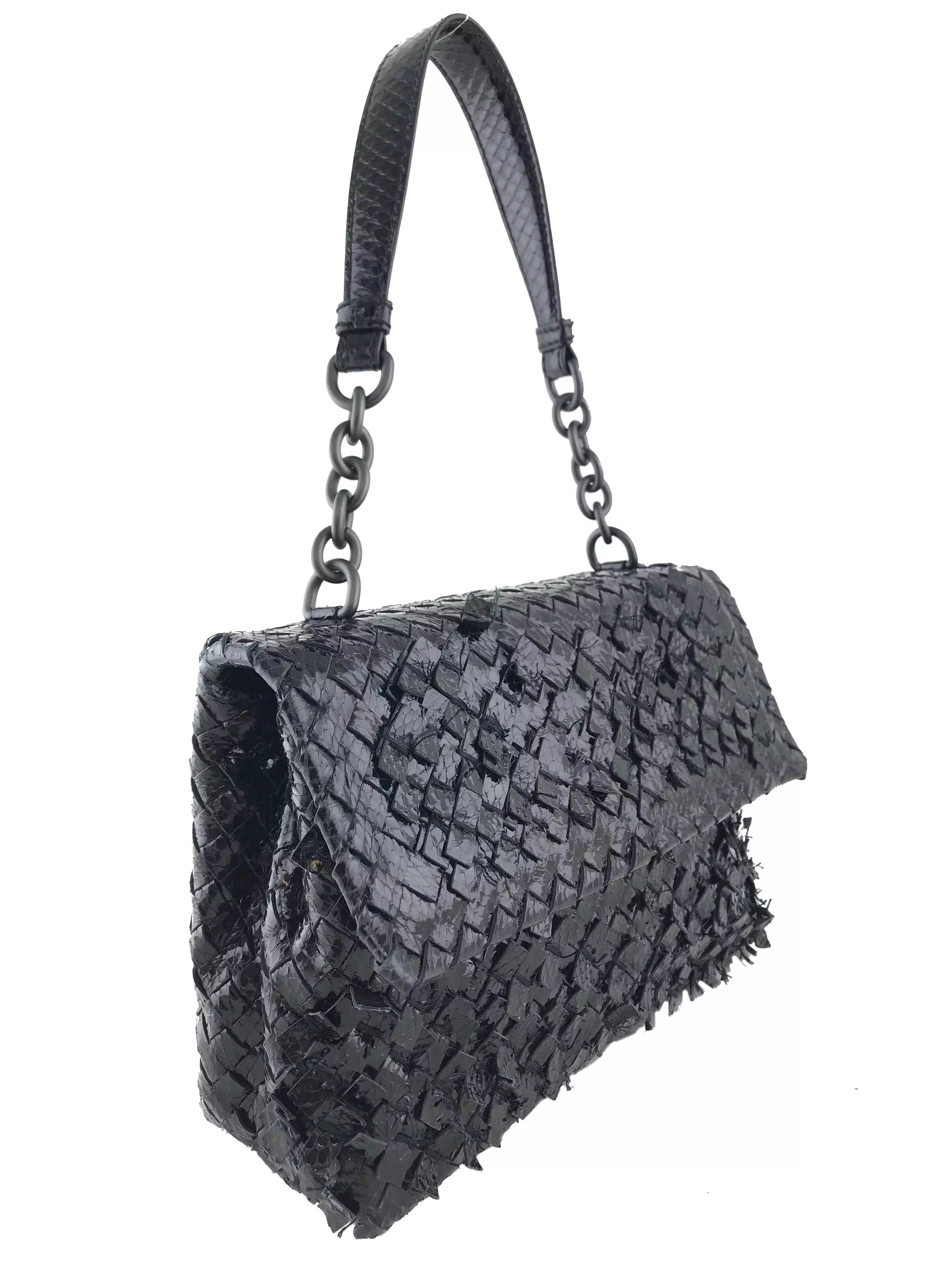 Bottega Veneta Olimpia Small Snakeskin Intrecciato Shoulder Bag