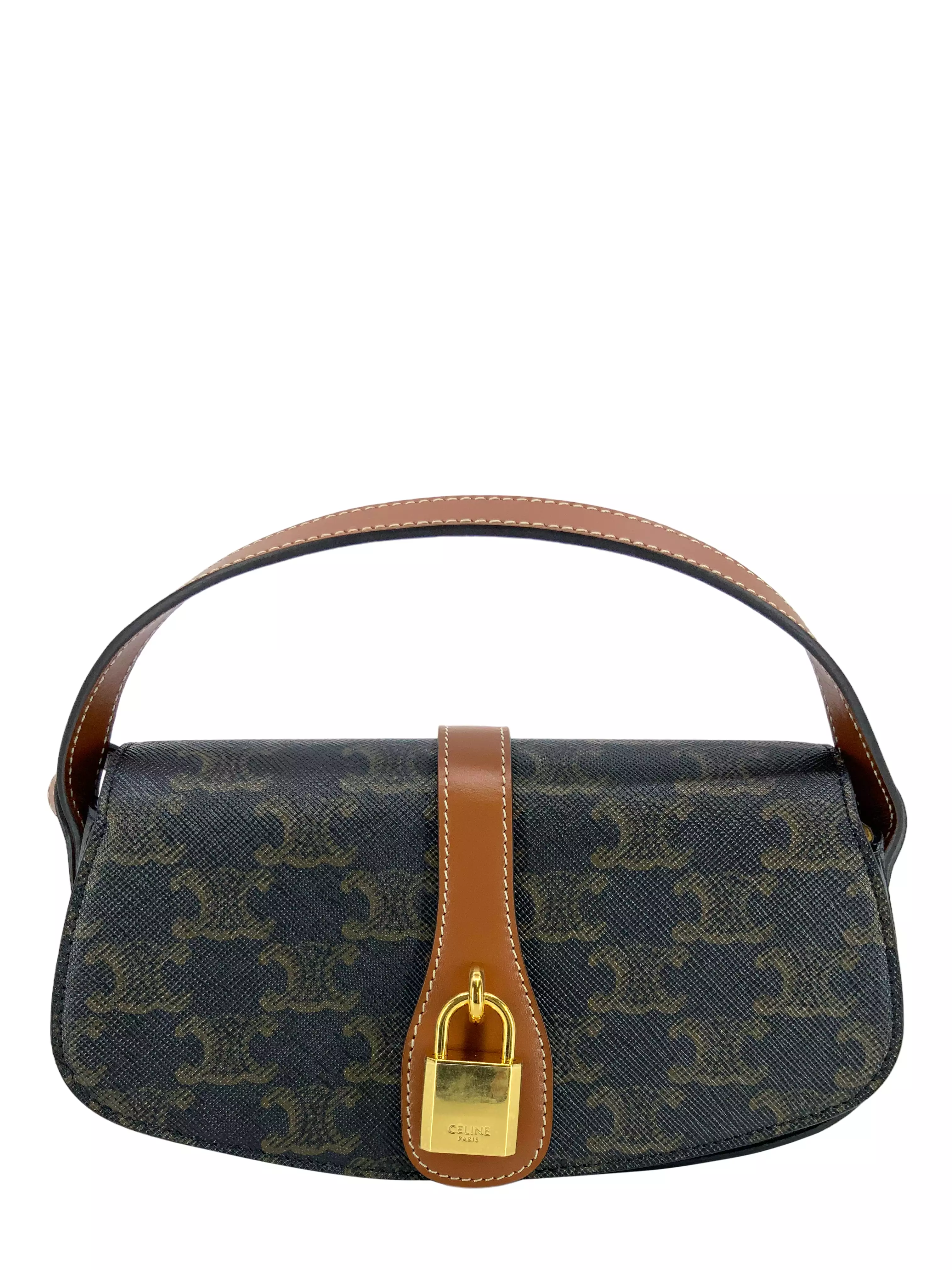 CELINE Triomphe Tabou Clutch on a Strap Bag