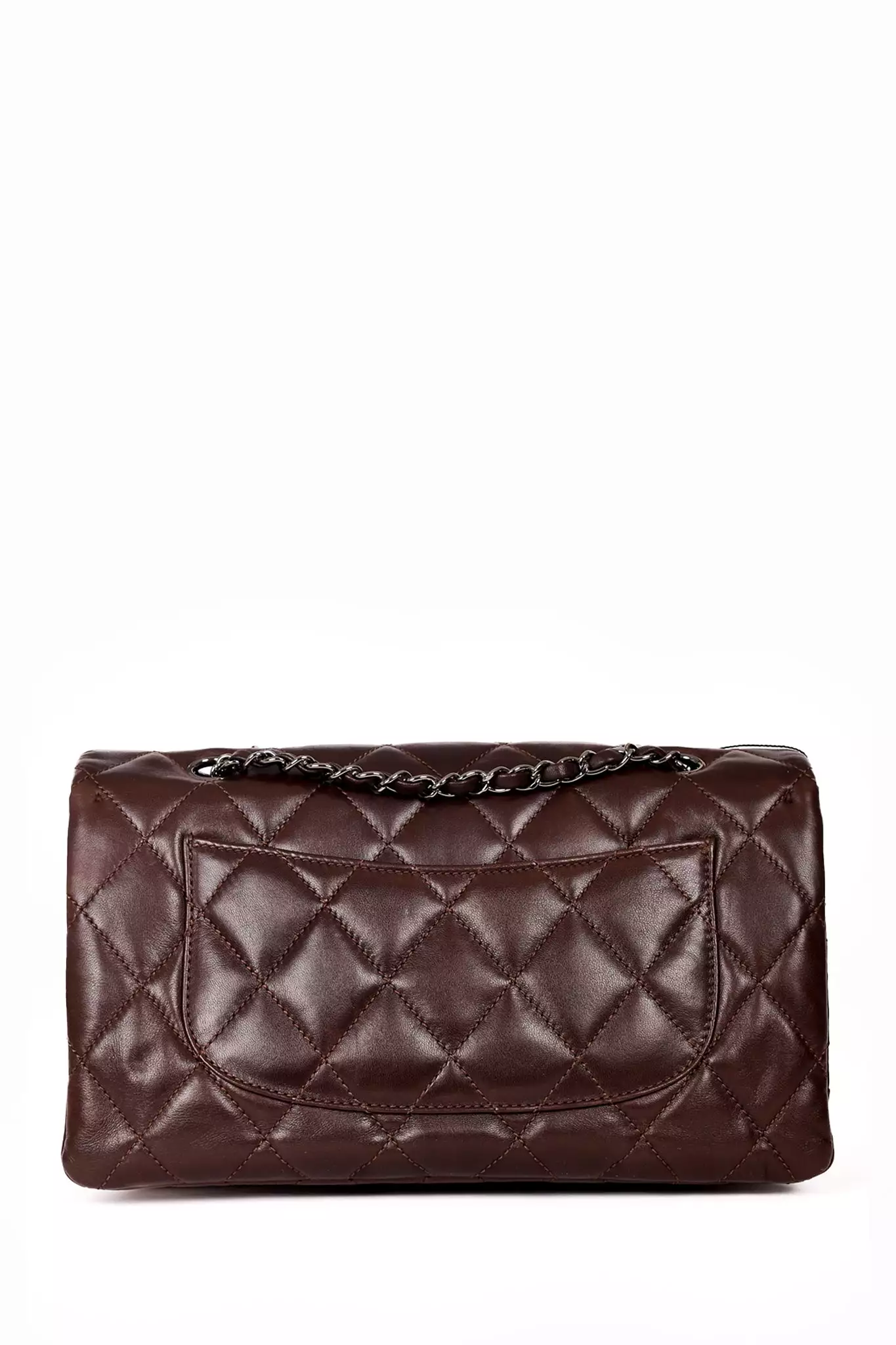 Chanel 2011/12 Brown Lambskin Quilted Jumbo Flap Bag