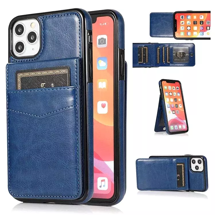 Classic 6 Card Slots Wallet Phone Case For iPhone