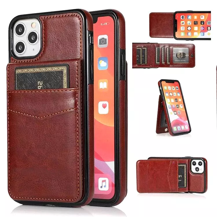 Classic 6 Card Slots Wallet Phone Case For iPhone