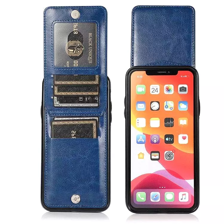 Classic 6 Card Slots Wallet Phone Case For iPhone