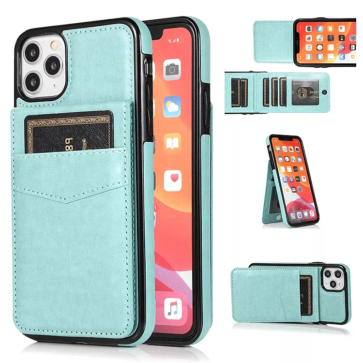 Classic 6 Card Slots Wallet Phone Case For iPhone