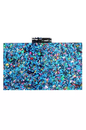 CONFETTI CLUTCH BLUE MULTI