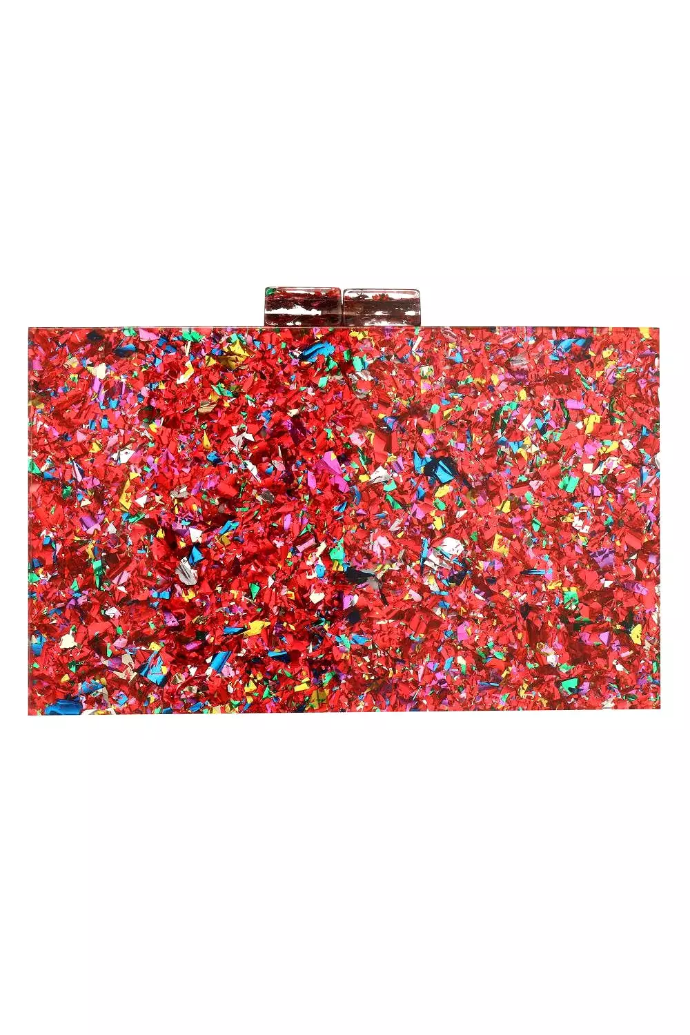 CONFETTI CLUTCH RED MULTI