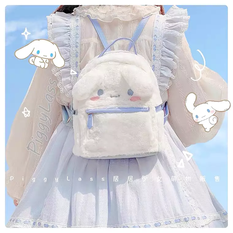 Cute “melody & cinnamoroll” plush Backpack by0076