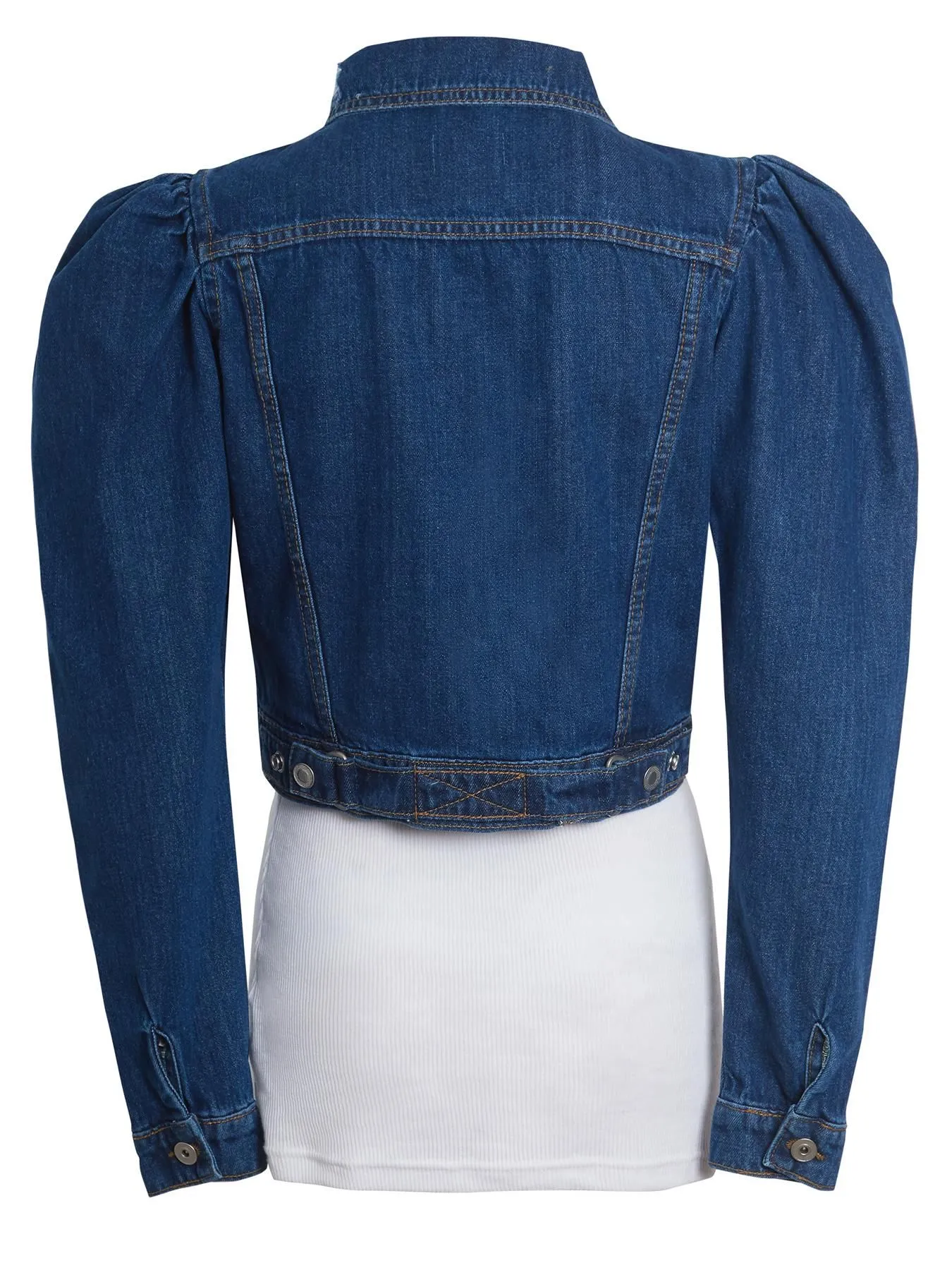 Distressed Puff Sleeve Denim Jacket, UK Sizes 8 to 16