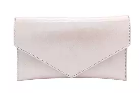 EMIS Pale pink shimmer clutch bag