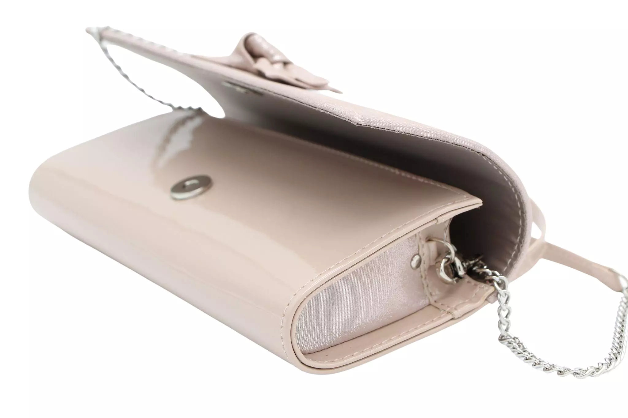 EMIS Pale/Dusty  Pink Envelope Clutch Bag with Bow