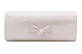 EMIS Pale/Dusty  Pink Envelope Clutch Bag with Bow