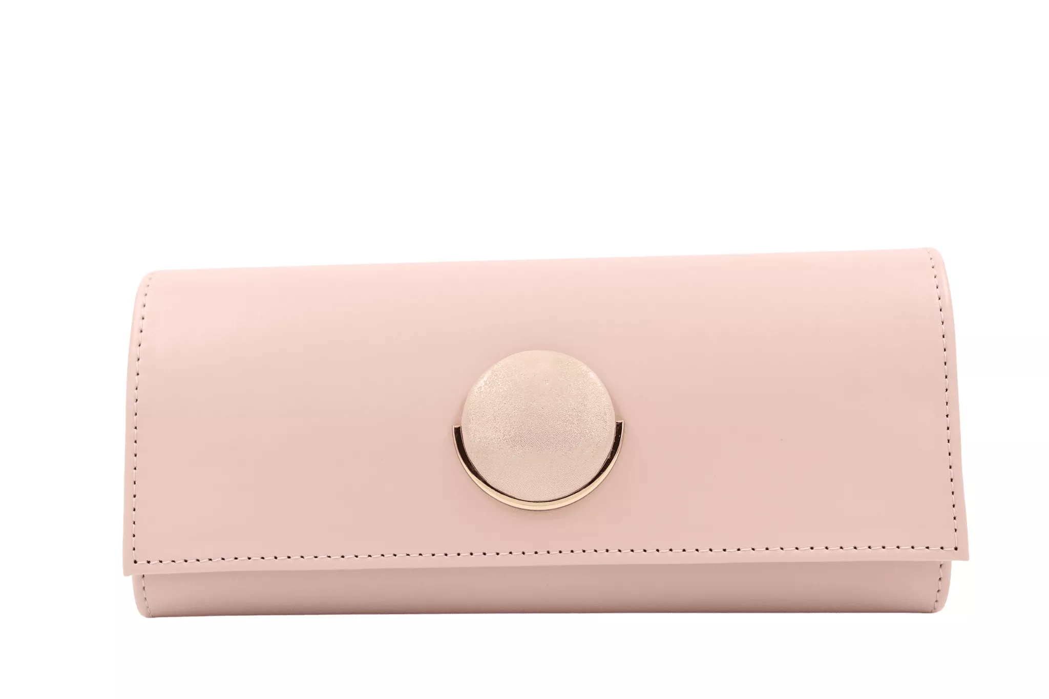 EMIS Pink Envelope clutch bag with brooch