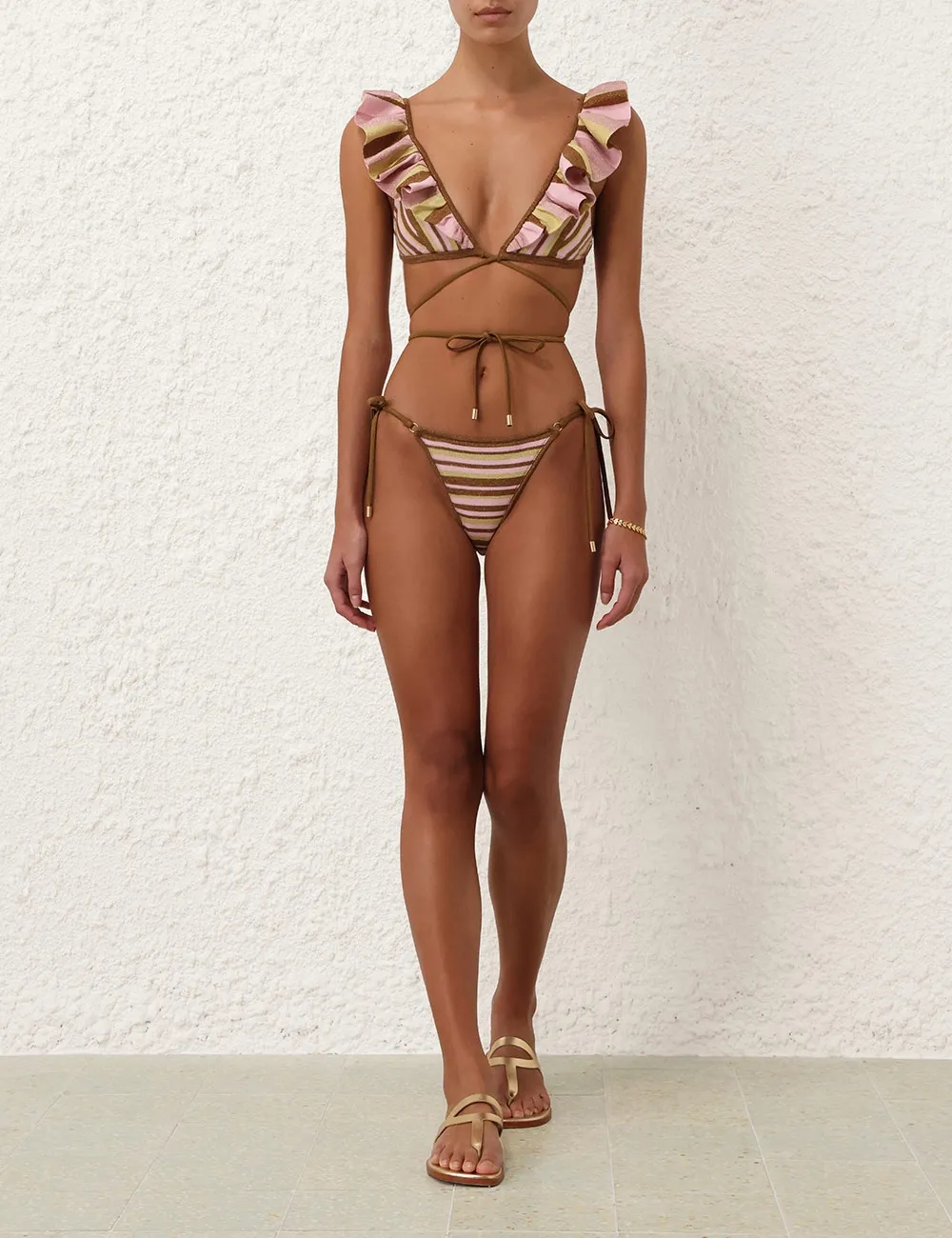 Golden Knit Wrap Bikini