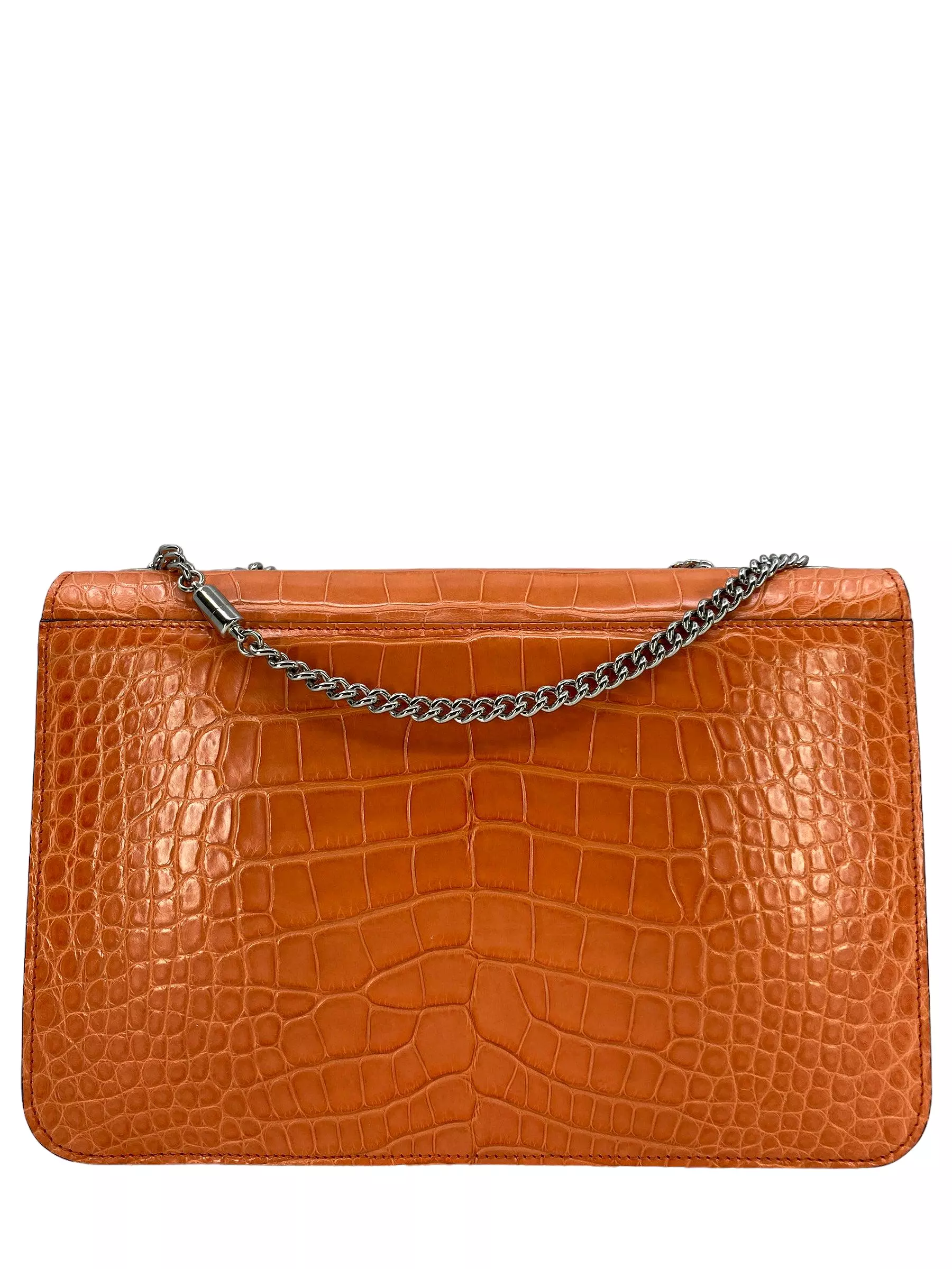 Gucci Coral Crocodile Interlocking GG Shoulder Bag