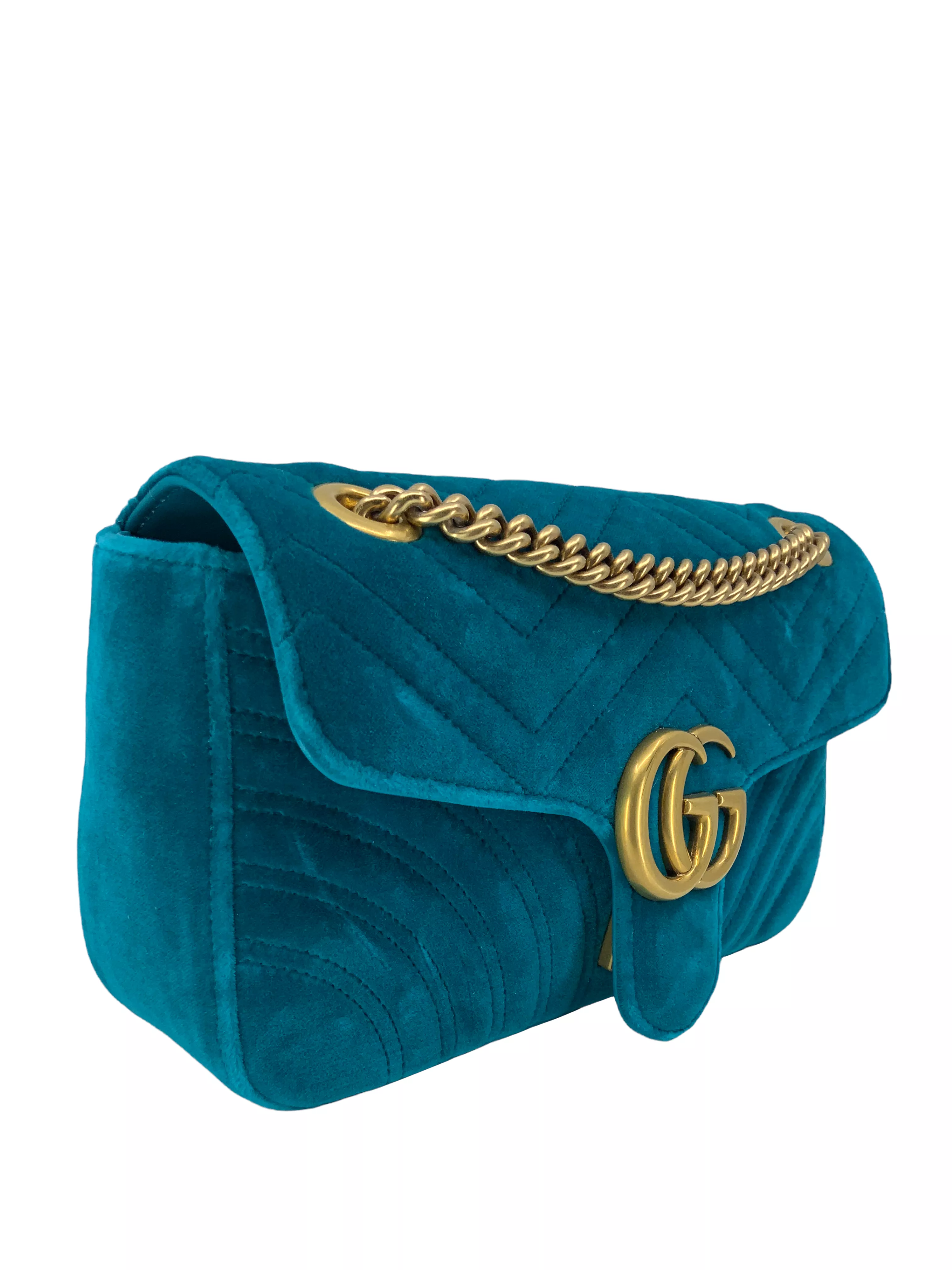 Gucci GG Marmont Matelasse Velvet Small Shoulder Bag