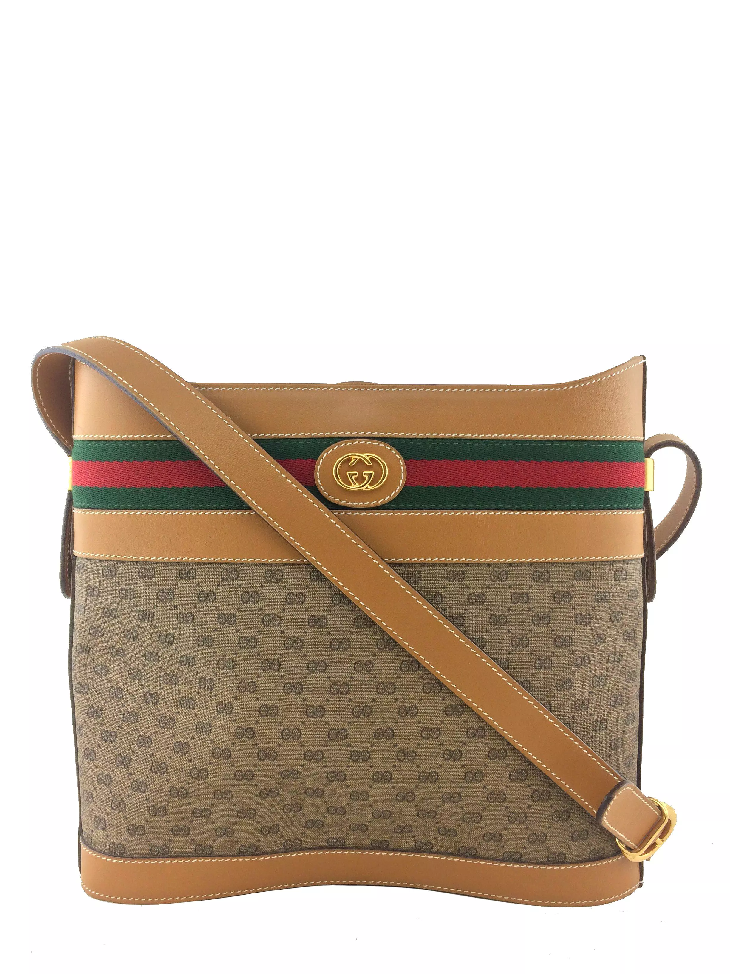 Gucci Vintage GG Monogram Web Shoulder Bag