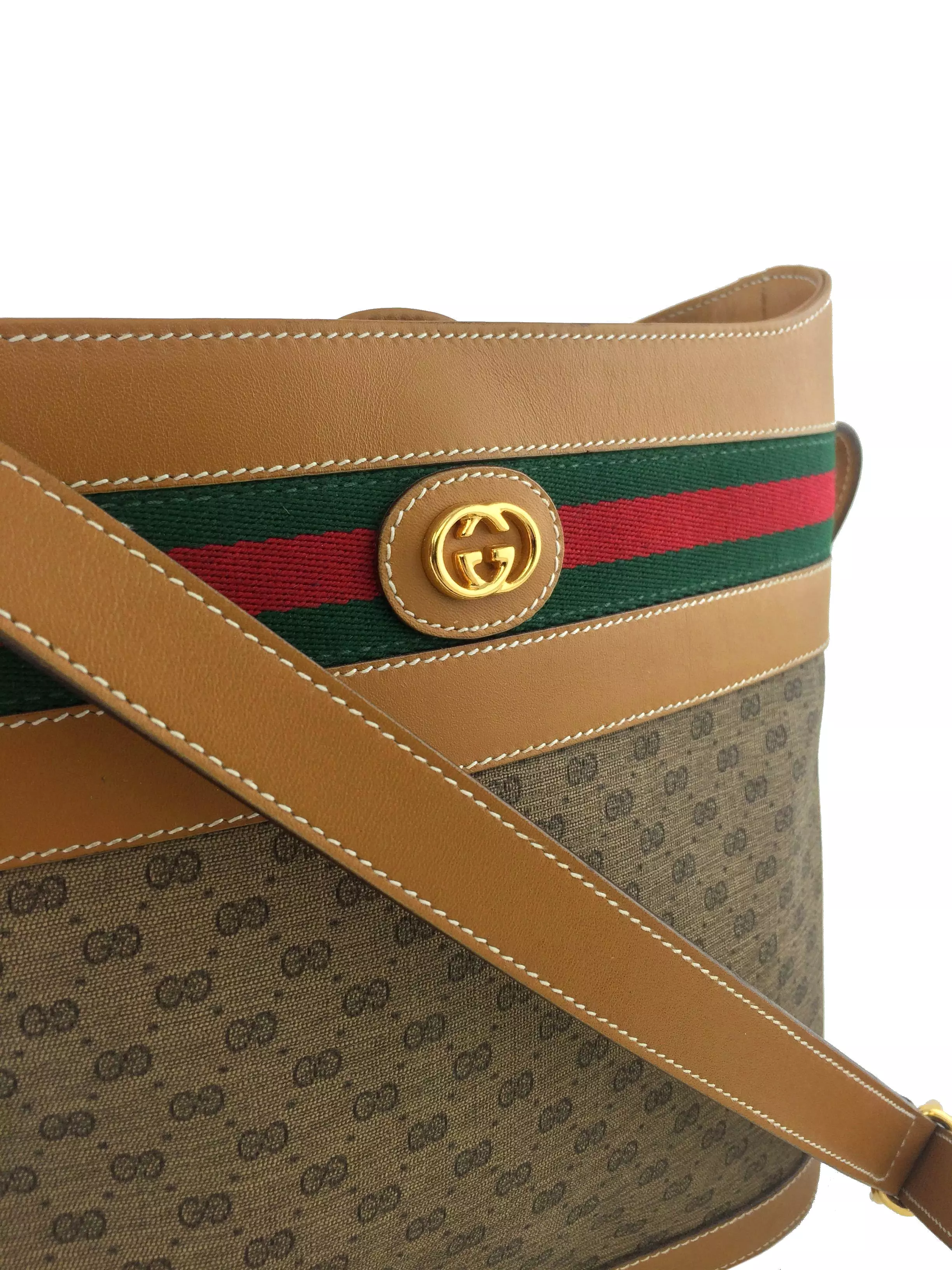 Gucci Vintage GG Monogram Web Shoulder Bag