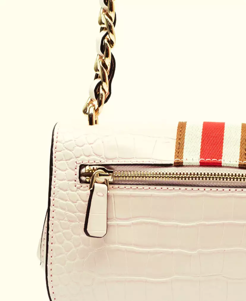 GUESS NELKA FRONT STRIPE CROSSBODY STONE