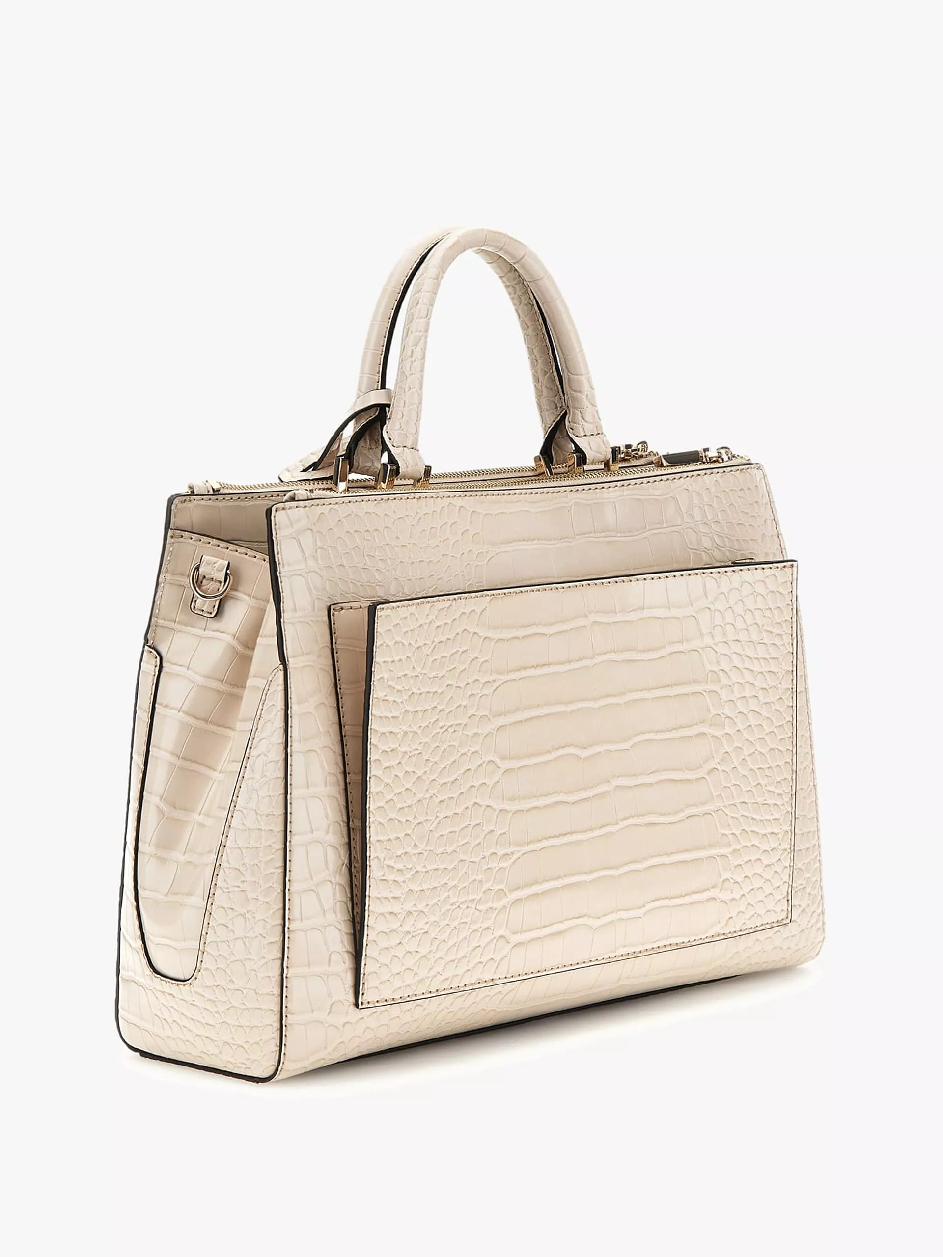 GUESS NELKA FRONT STRIPE HANDBAG STONE