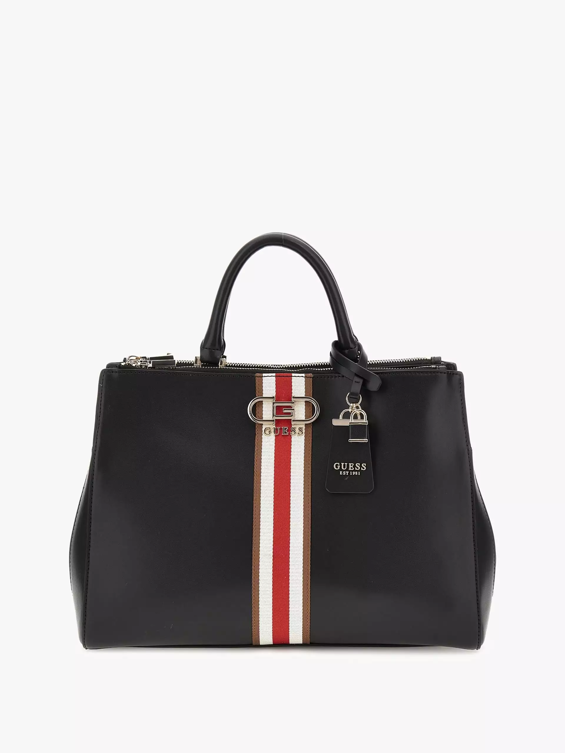 GUESS NELKA FRONT STRIPE HANDBAG