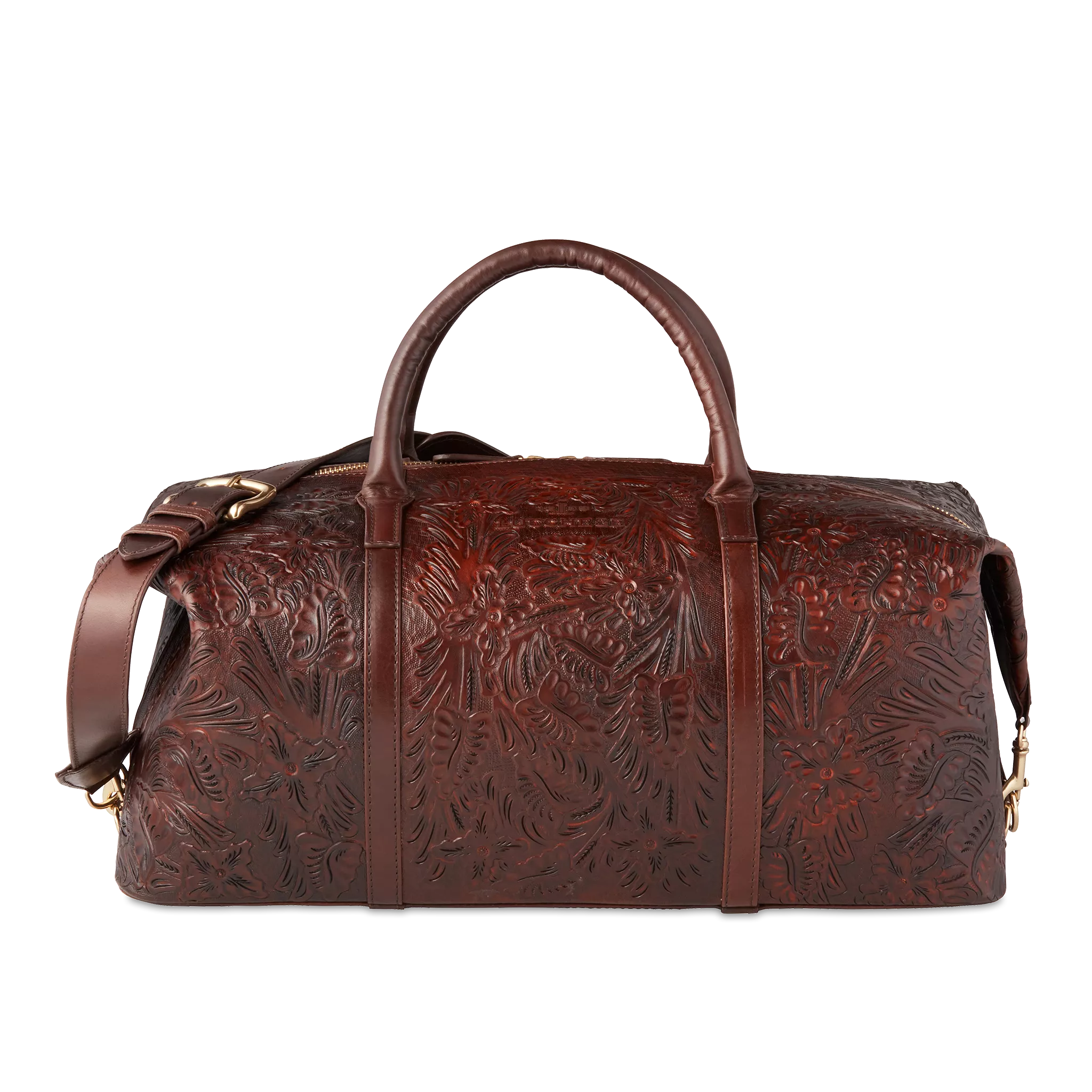 Hand-Tooled Duffle :: Brown