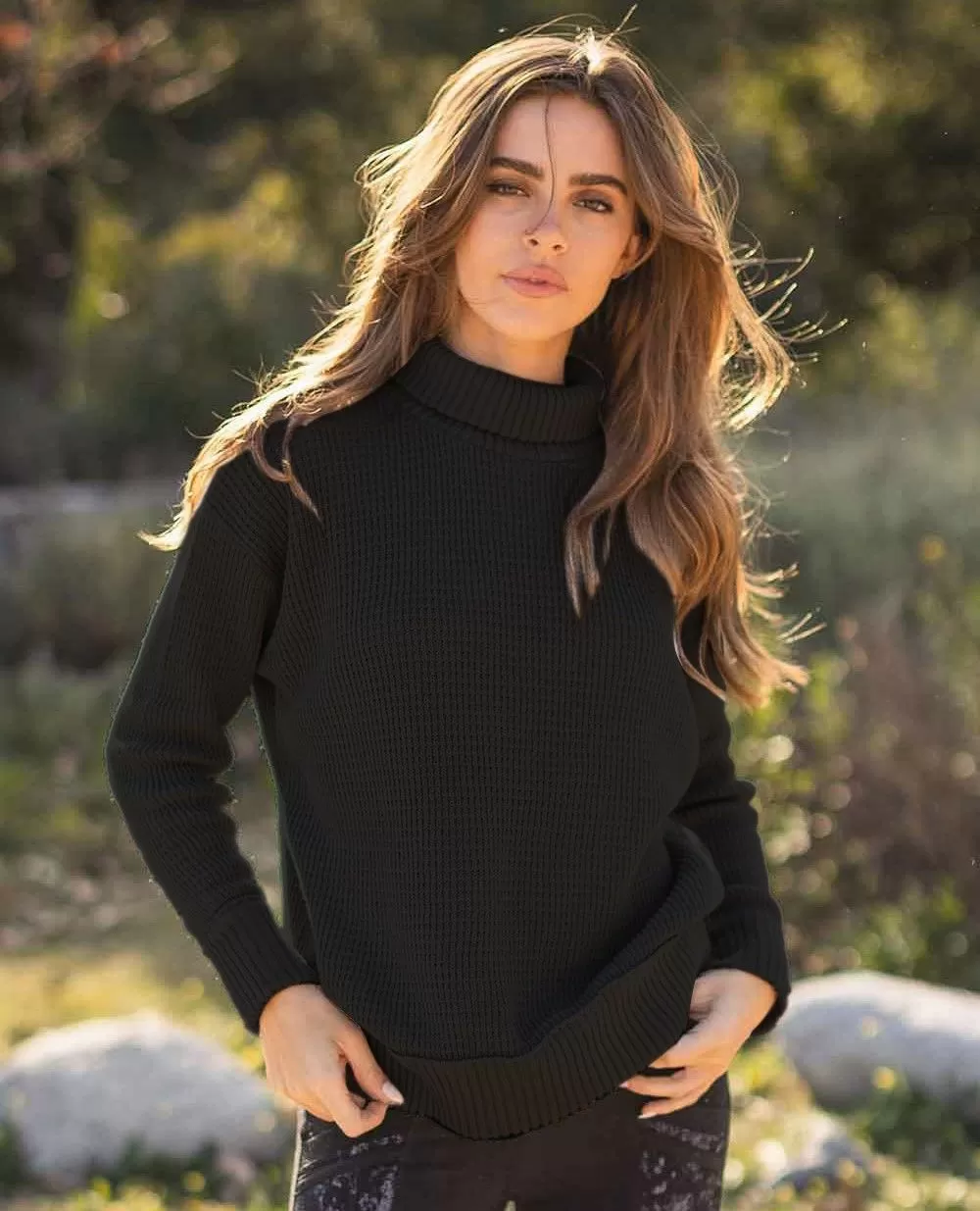 Hemp and Organic Cotton Knit Roll Neck Jumper