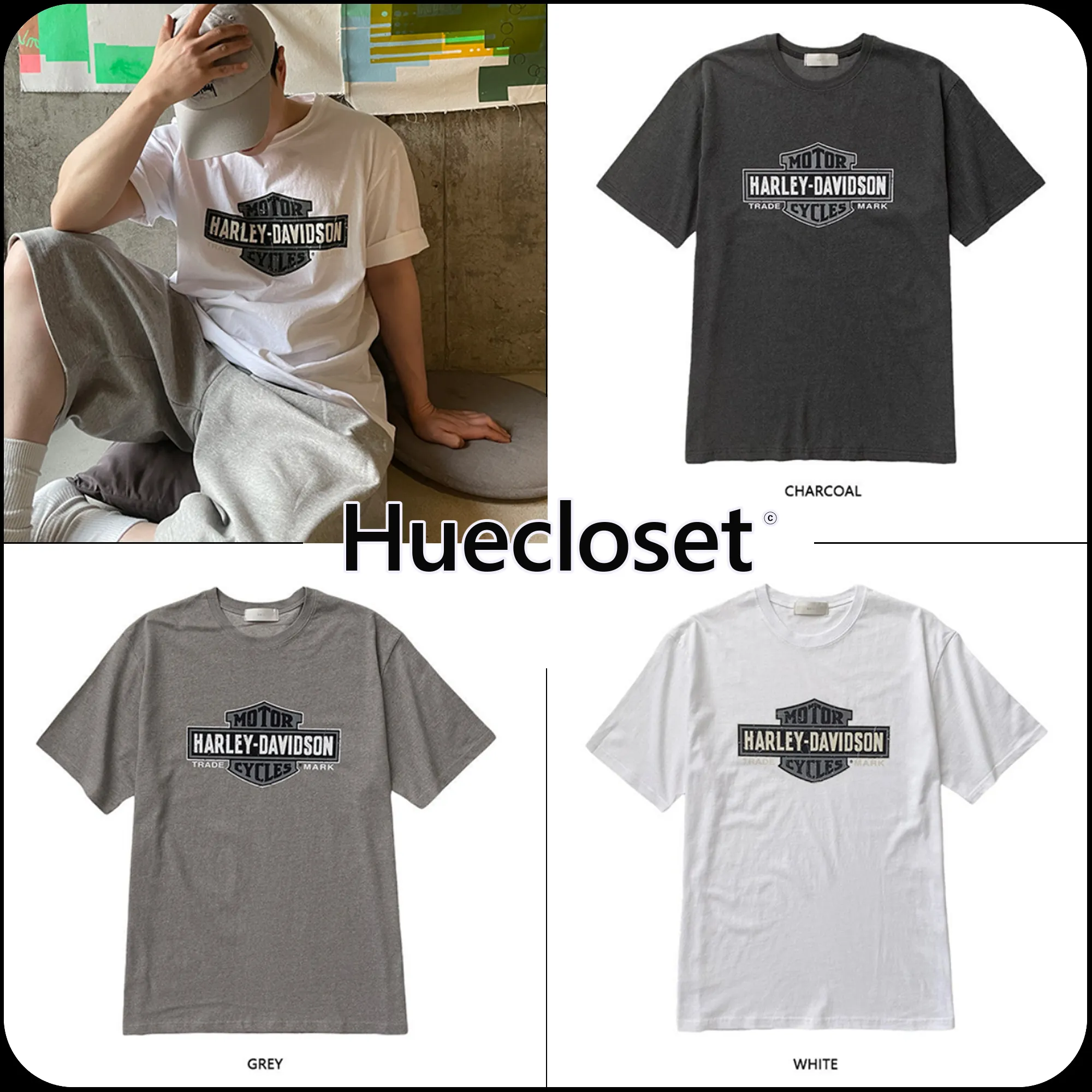 HUE  |[Huecloset]★Pigment Harley T-shirt (3 colors)