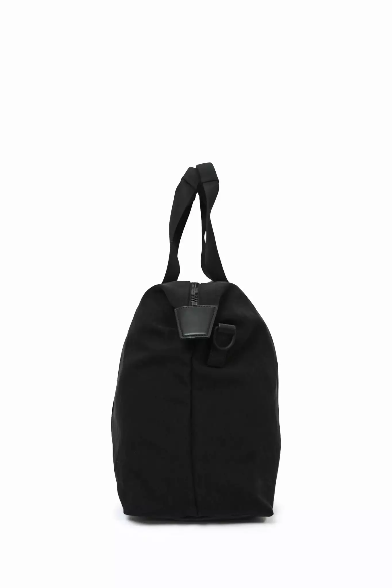 James Perse Black Highland Leather Trimmed Nylon Duffle Bag with Strap