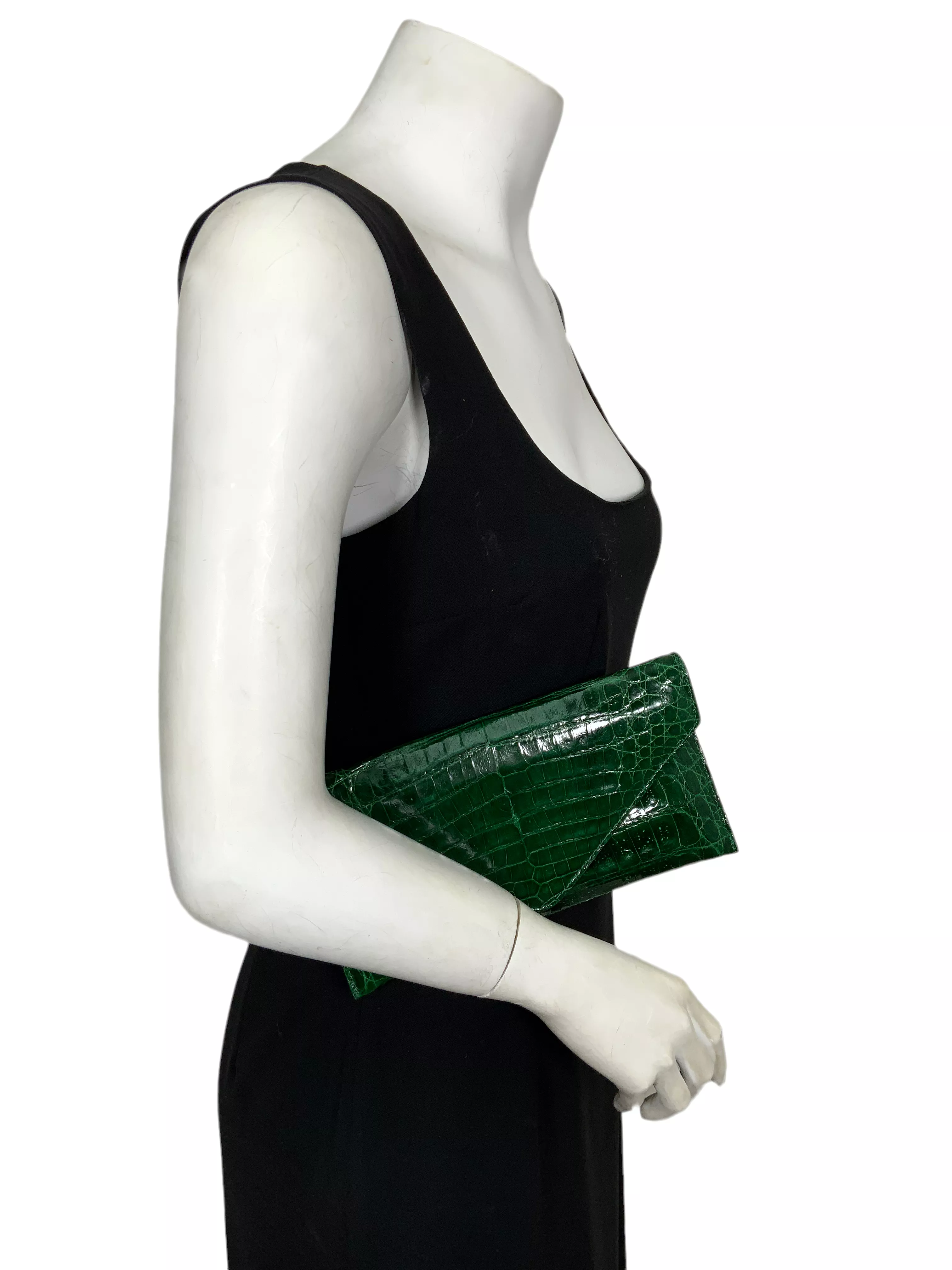 Judith Leiber Crocodile Envelope Clutch