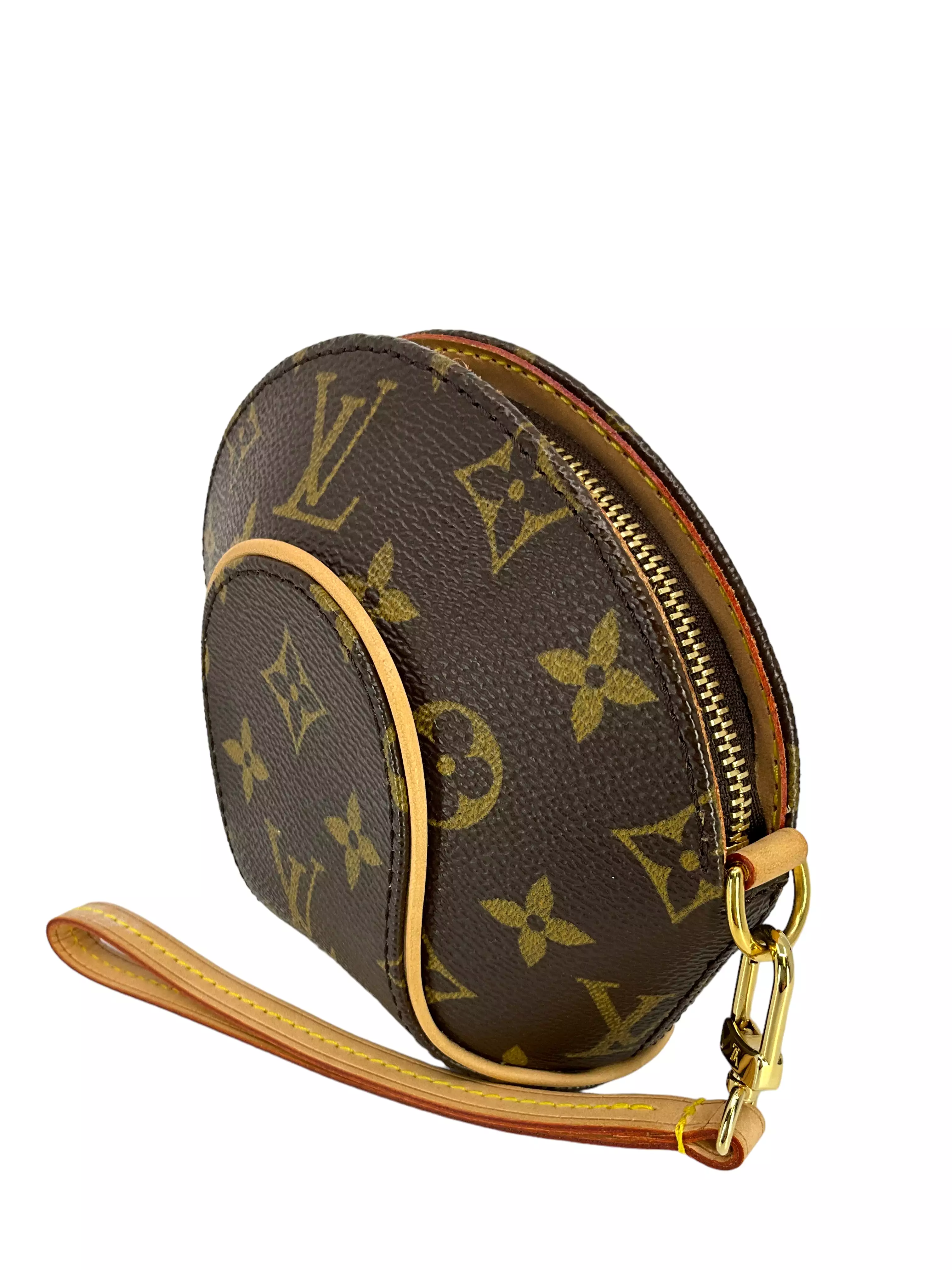 LOUIS VUITTON Monogram Canvas Mini Ellipse Wristlet Clutch Bag