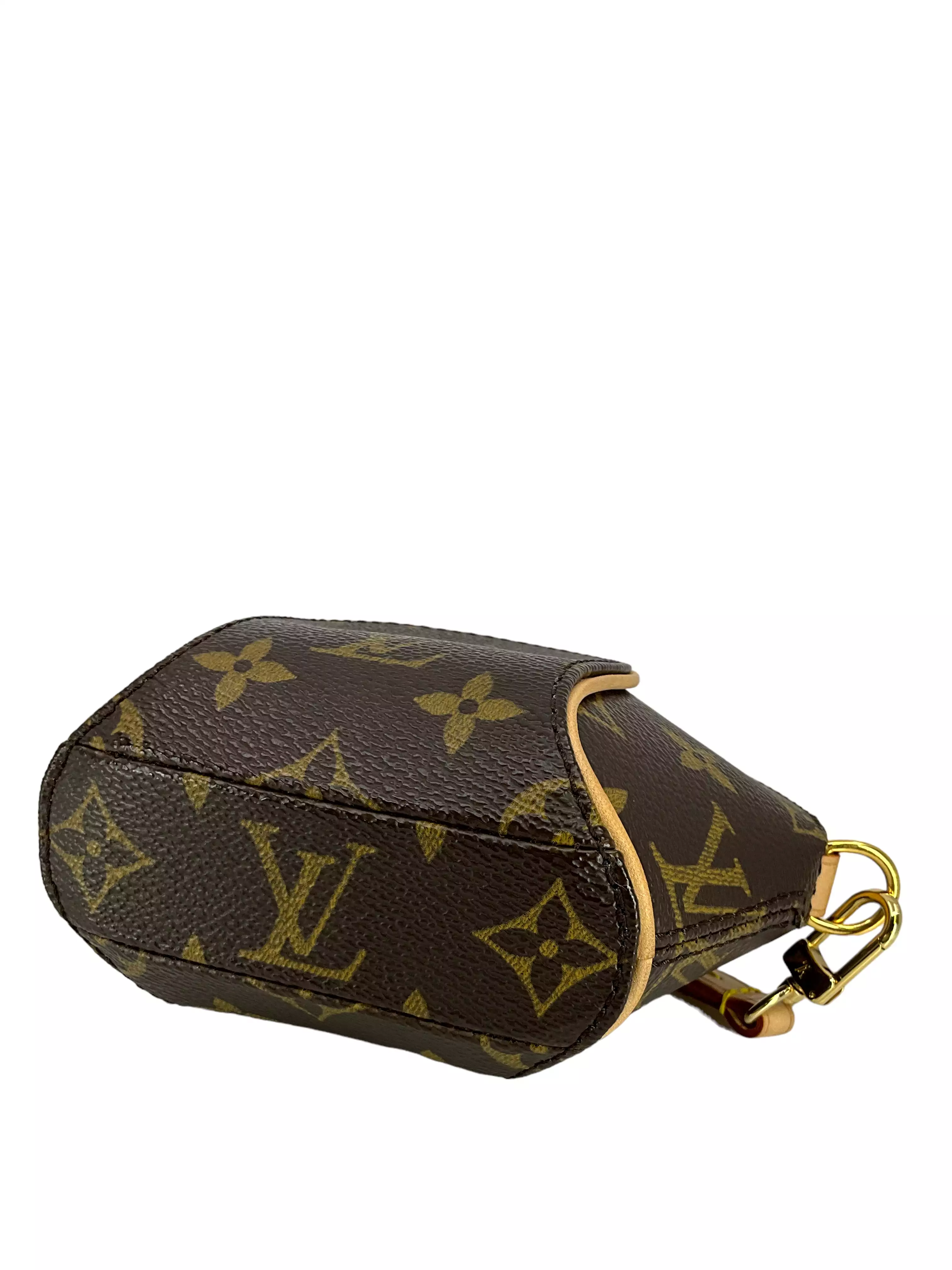 LOUIS VUITTON Monogram Canvas Mini Ellipse Wristlet Clutch Bag