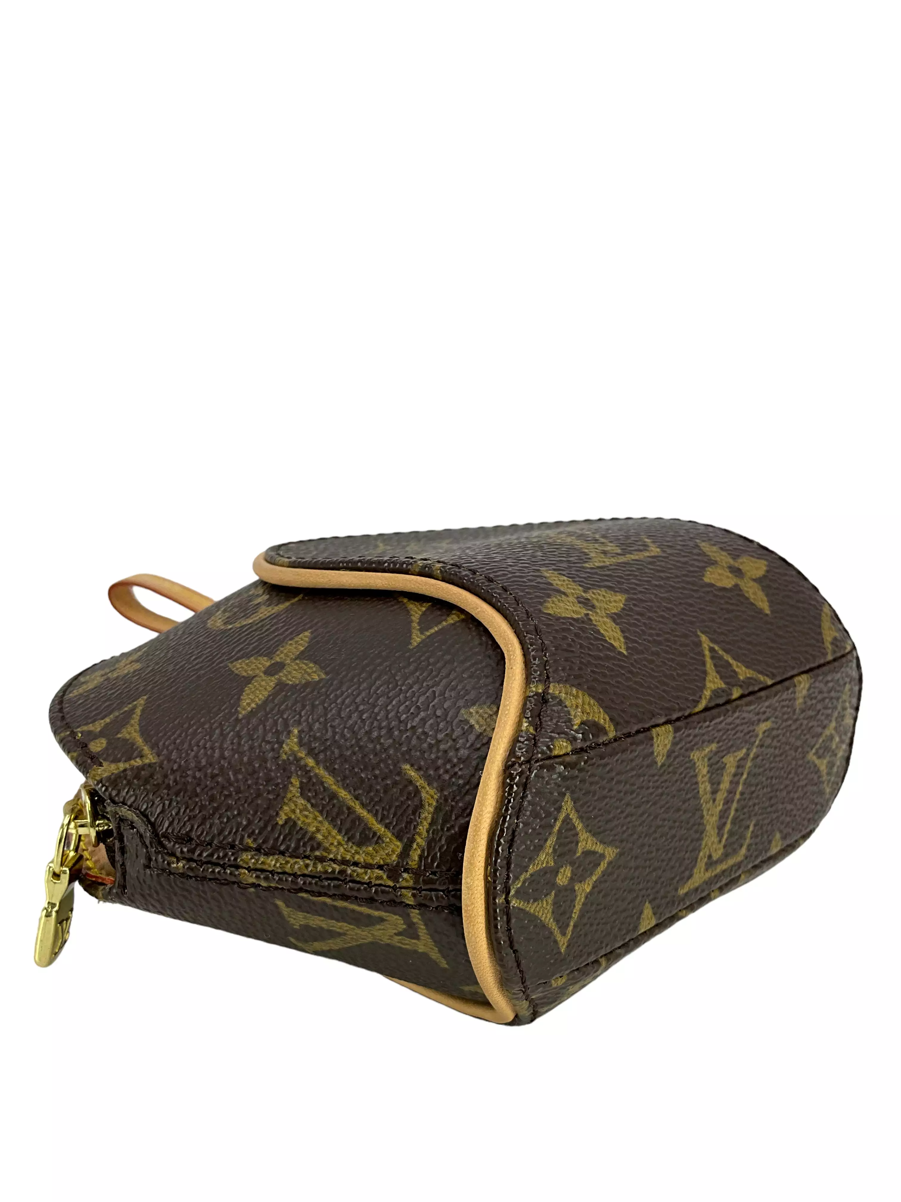 LOUIS VUITTON Monogram Canvas Mini Ellipse Wristlet Clutch Bag