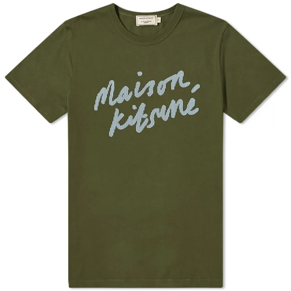 Maison Kitsuné Handwriting Classic T-ShirtKhaki