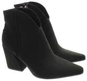 MARCO TOZZI Ladies 25360 Heel Ankle Boots In Black