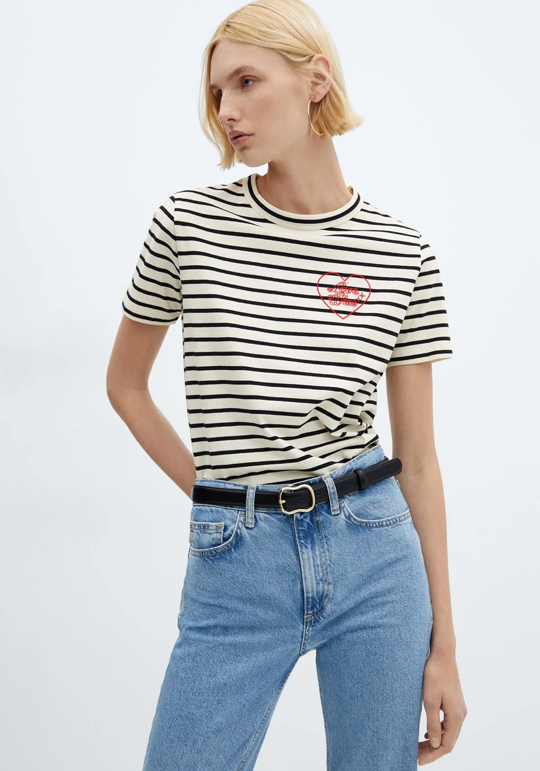 Message striped T-Shirt