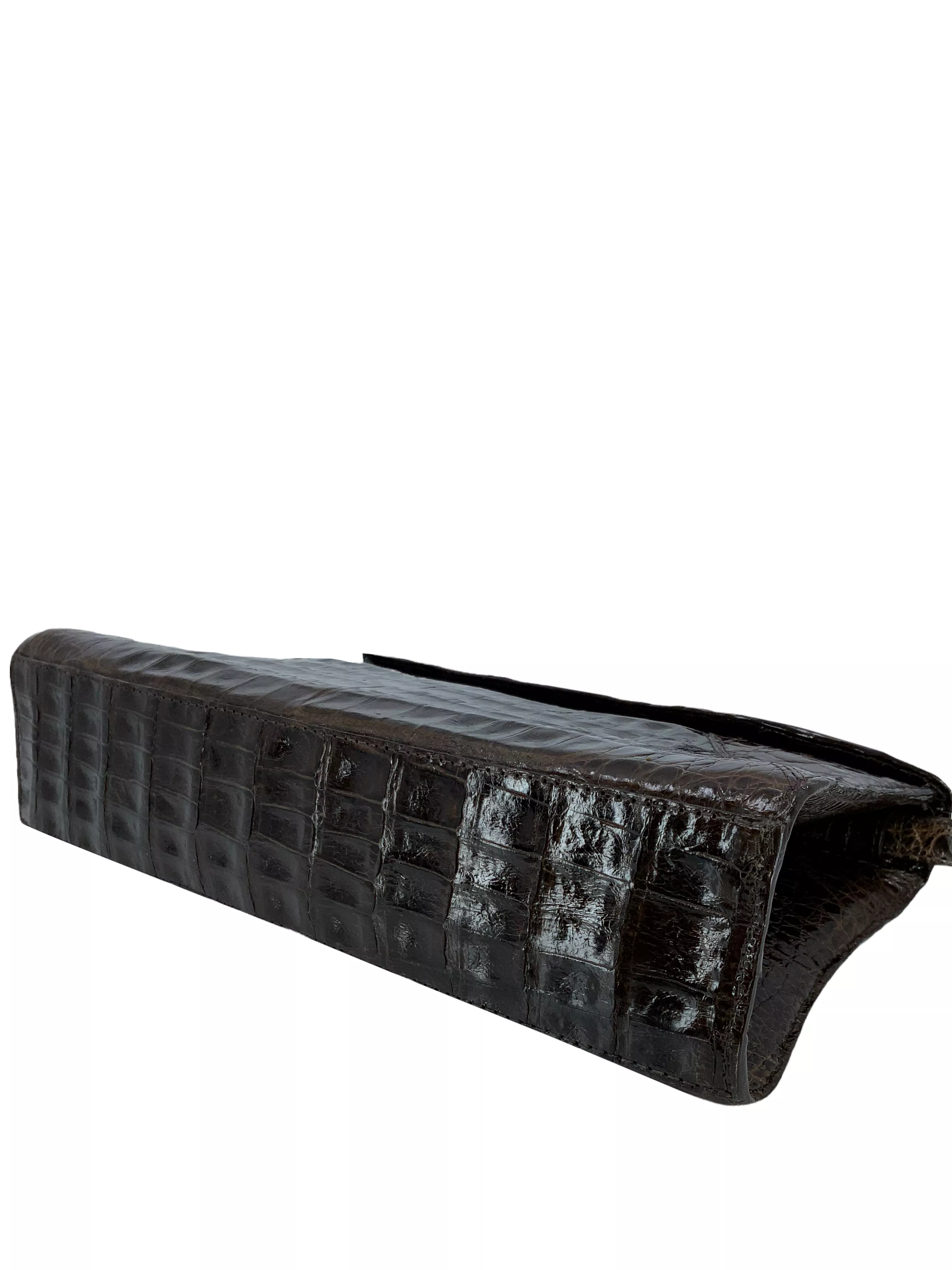 Nancy Gonzalez Small Crocodile Flap Clutch with Shoulder Strap