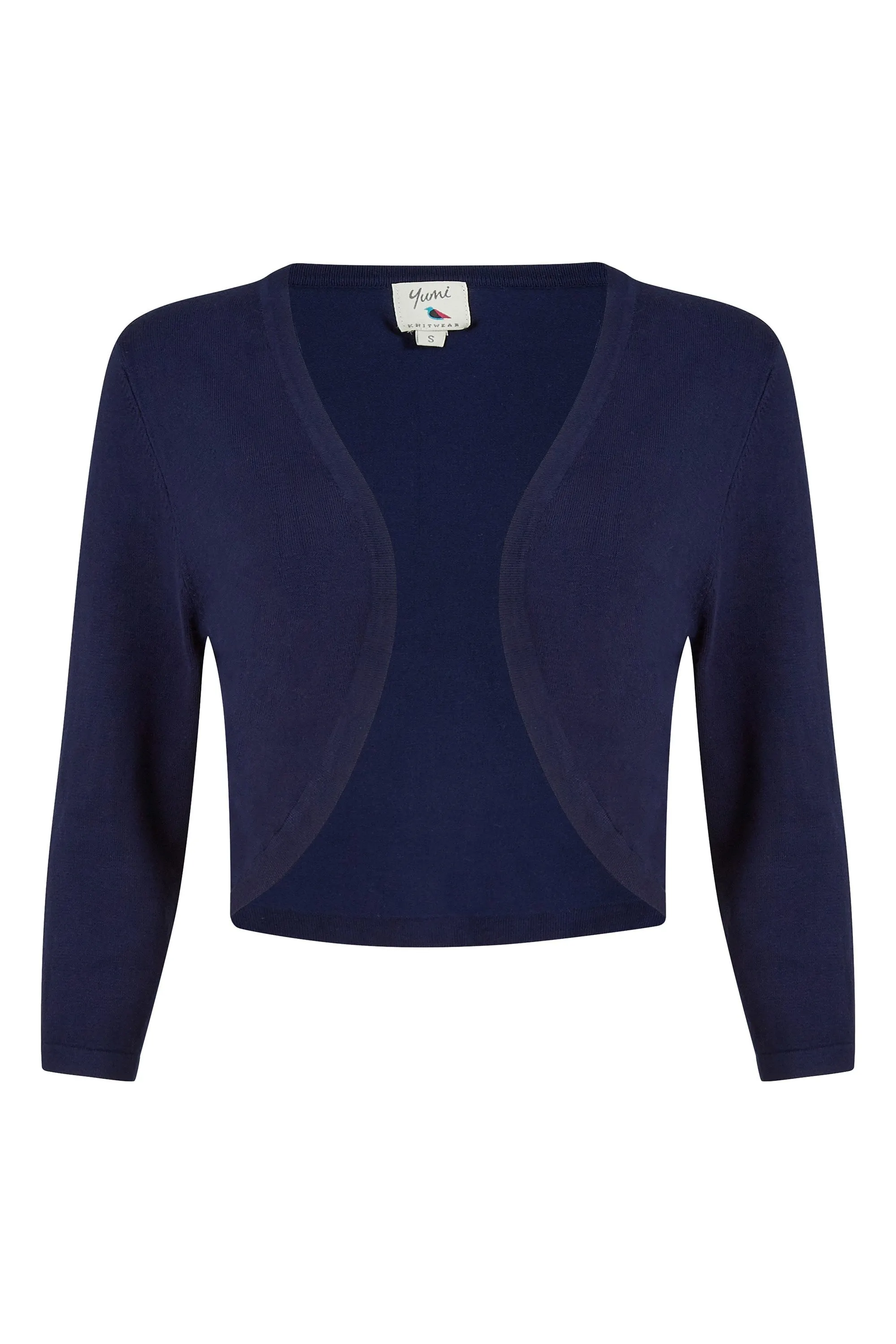 Navy Knitted Curved Bolero