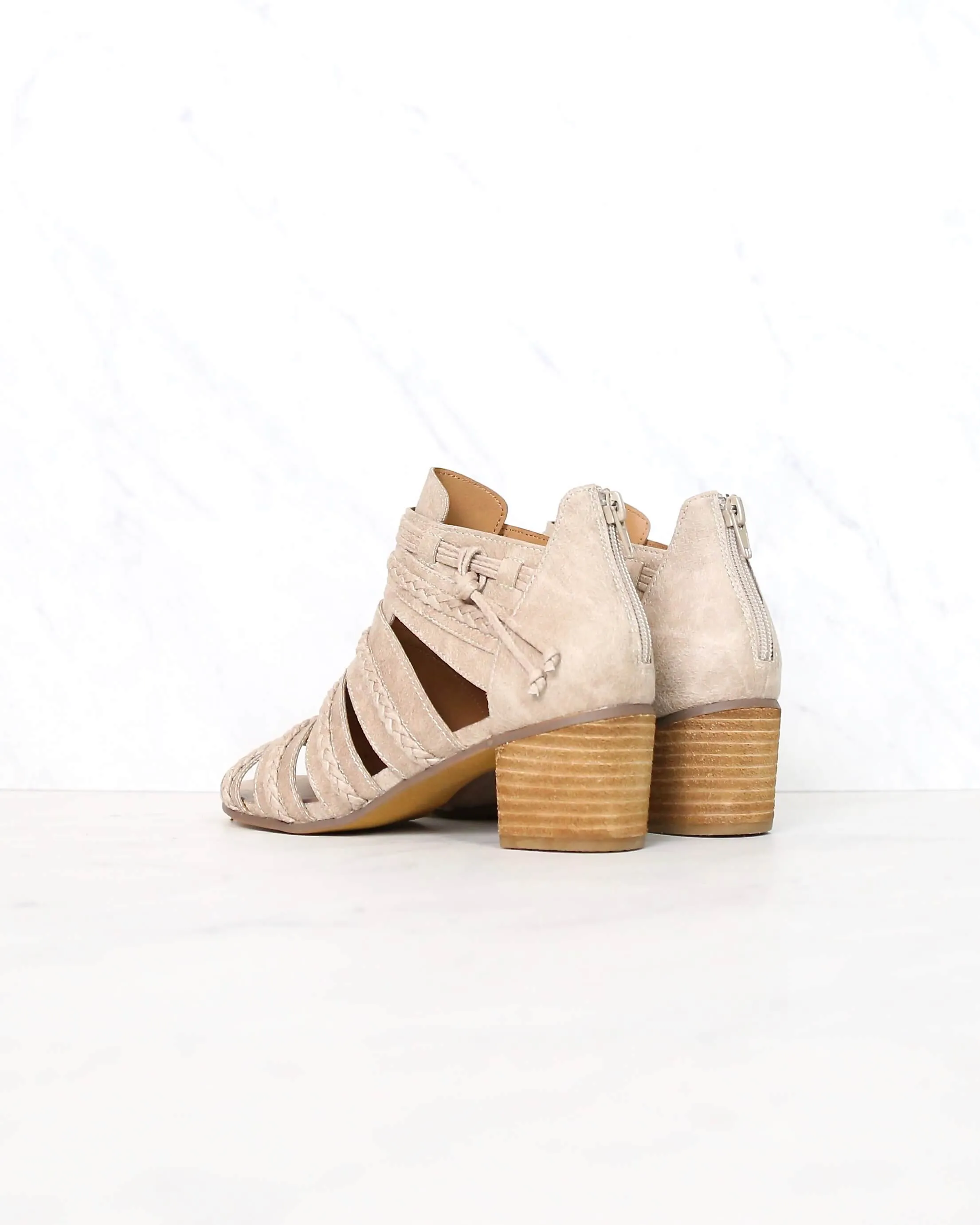 Not Rated - Cullie Open Toe Chunky Wooden Heel Sandal - Beige