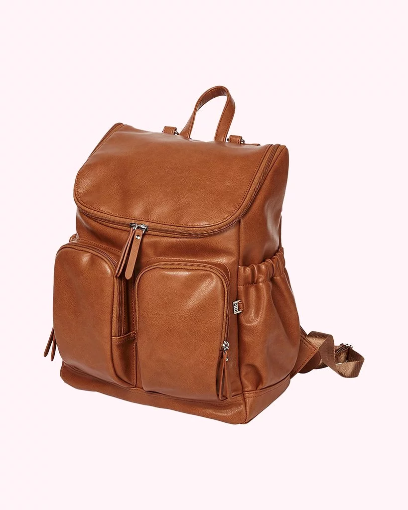 OiOi Signature Nappy Backpack - Tan Vegan Leather