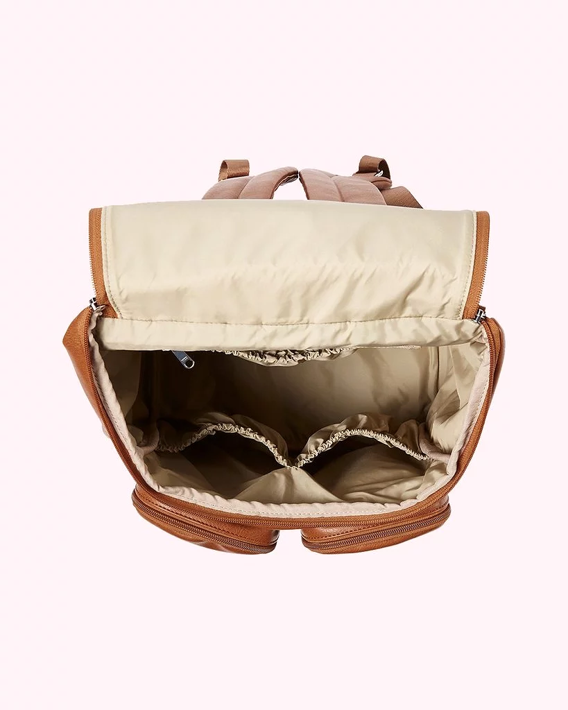 OiOi Signature Nappy Backpack - Tan Vegan Leather