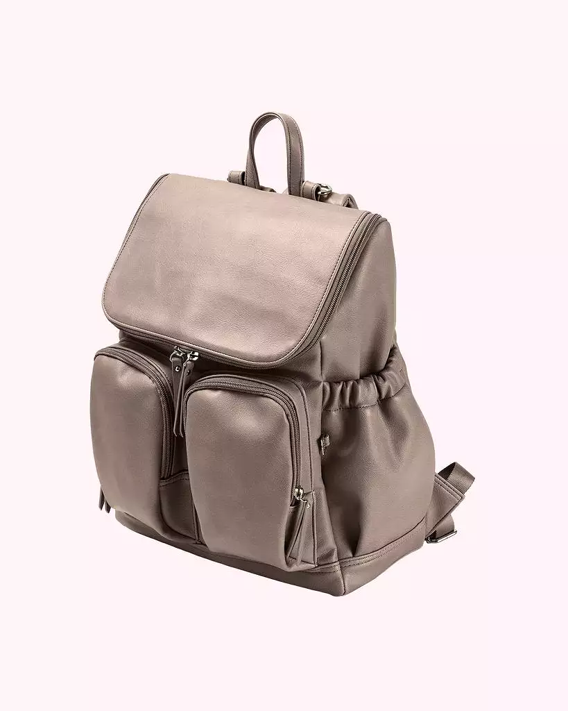 OiOi Signature Nappy Backpack - Taupe Vegan Leather