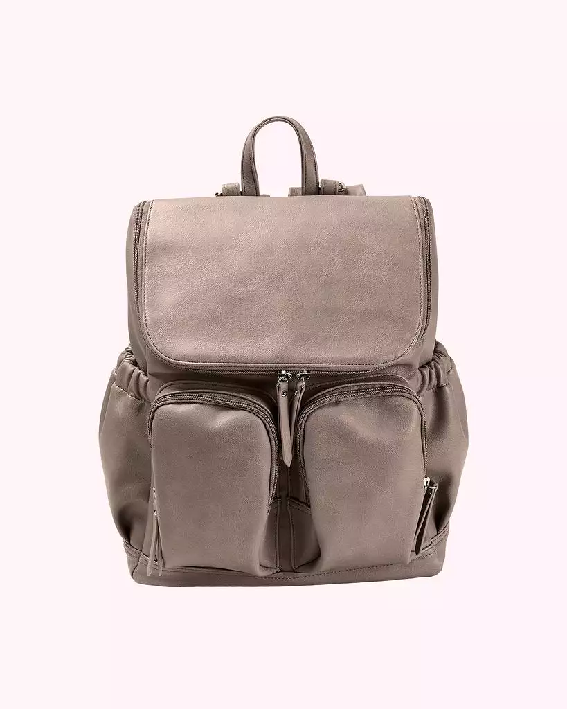 OiOi Signature Nappy Backpack - Taupe Vegan Leather