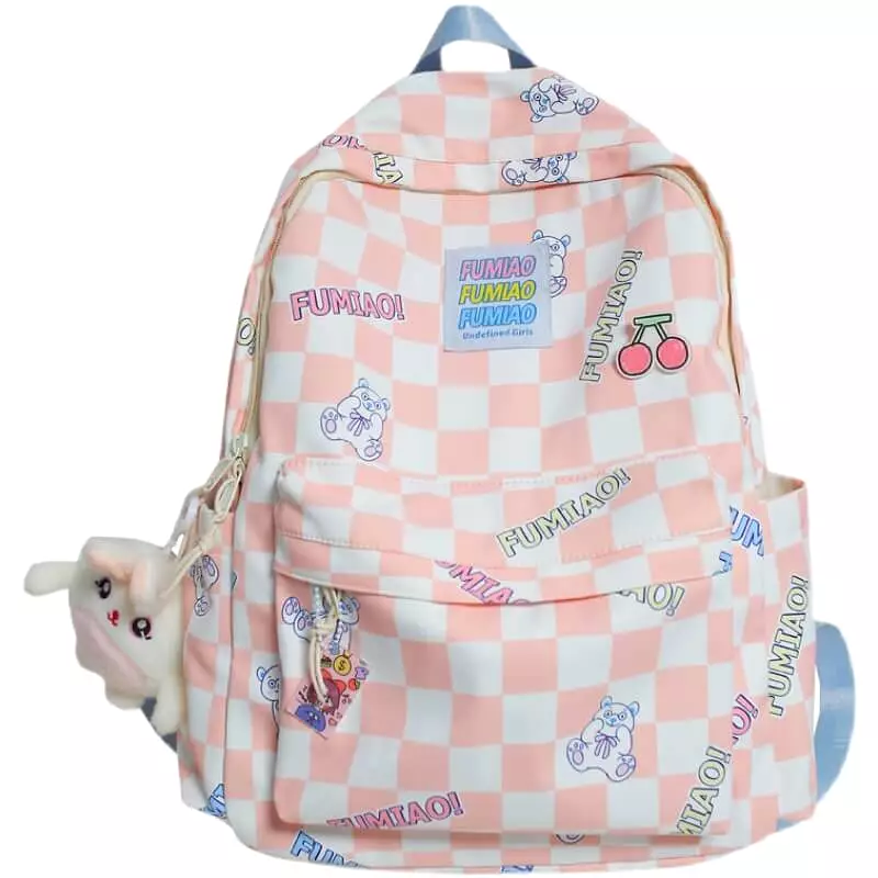 Original niche cute checkerboard Backpack BY9031