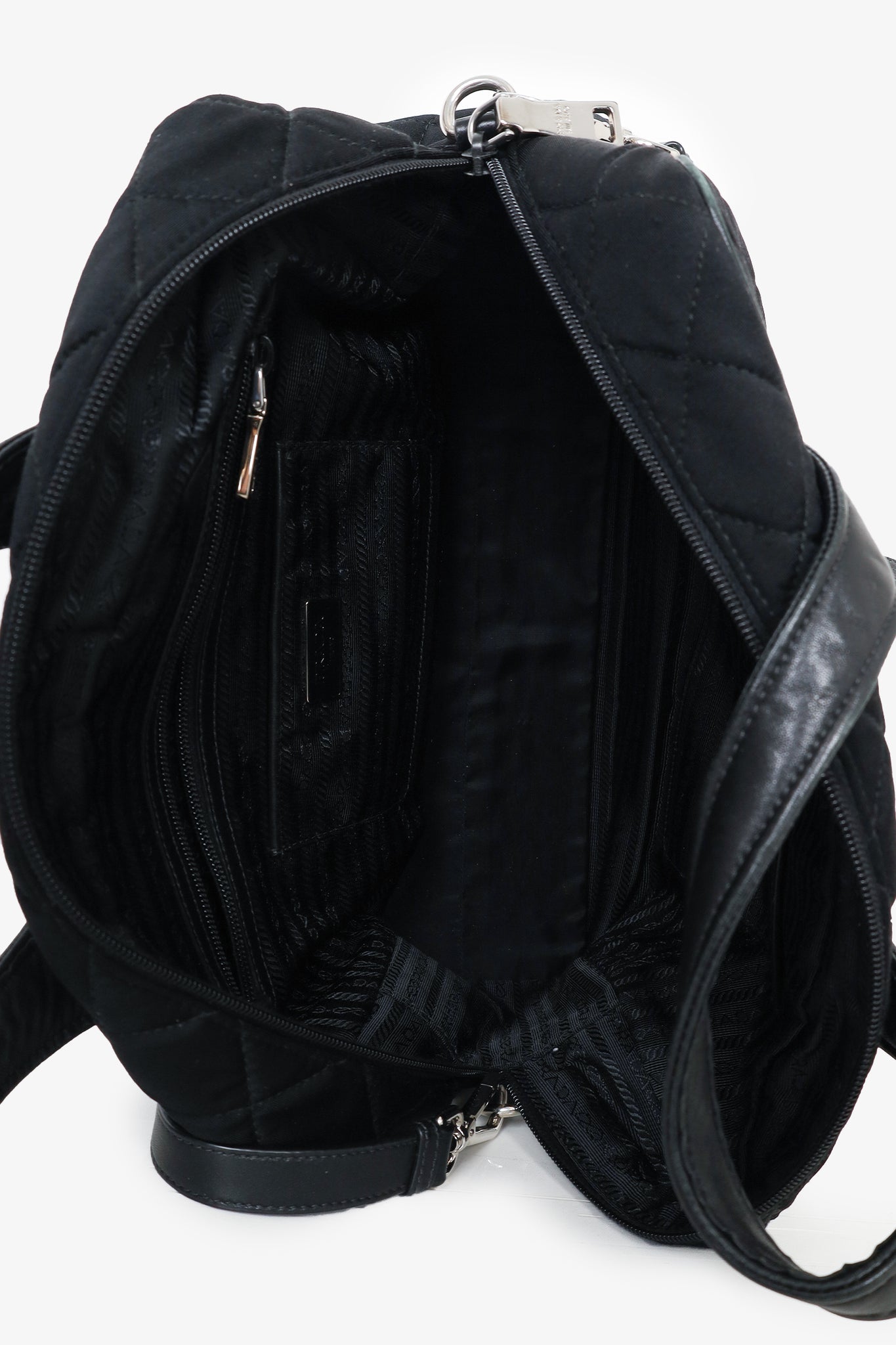 Prada Black Quilted Tessuto Duffle  Bag with Strap