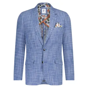 R2 AMSTERDAM Blue Check JACKET | Menswear Online