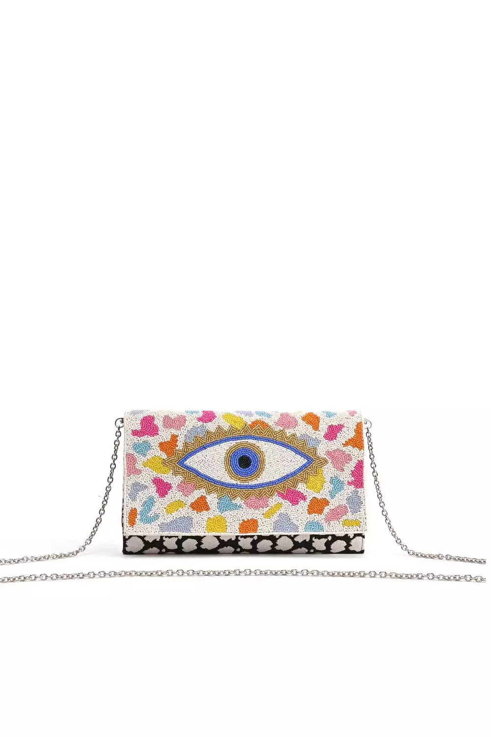 RAINBOW EVIL EYE BEADED CLUTCH